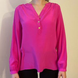 Lily Pulitzer Hot Pink Silk Top